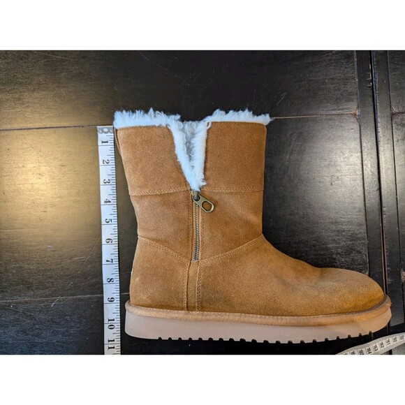 Koolaburra Ugg Aribel Short Shearling Suede Winter Boots Brown Women's 10 - Picture 13 of 13